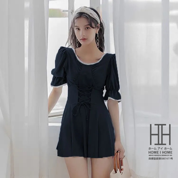 水着 フリルワンピース水着 レディース 五分袖 ハイウエスト 体型カバー 旅行 水泳 海 プール 川 バスト 可愛い オシャレ 女性 セクシー きれい | ホームアイホーム | 02