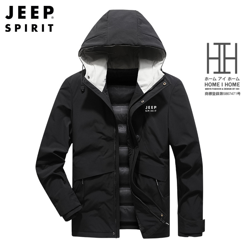 5色☆Jeep ダウンジャケット韓国風Jeep ダウンロゴ男女兼用