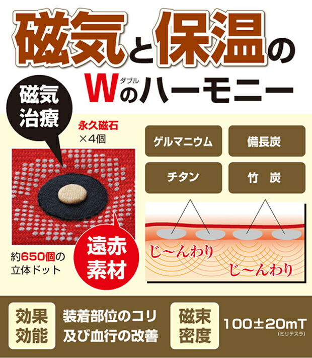 左右兼用 医療機器サポーター あったか 磁気 血行促進 冷房対策 疲れ