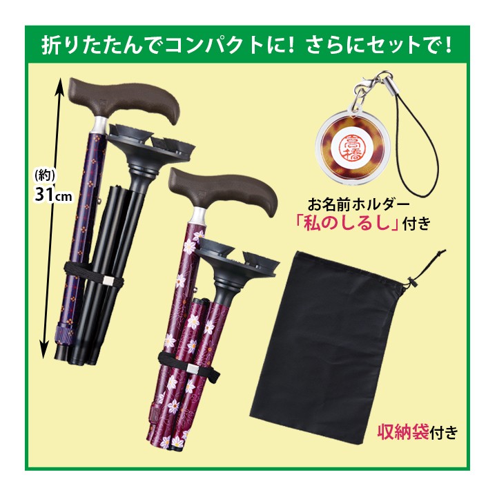 値下げ☆ファッションステッキ　婦人用 ウェルファン 【平日15時まで即日出荷】おでかけステッキセット