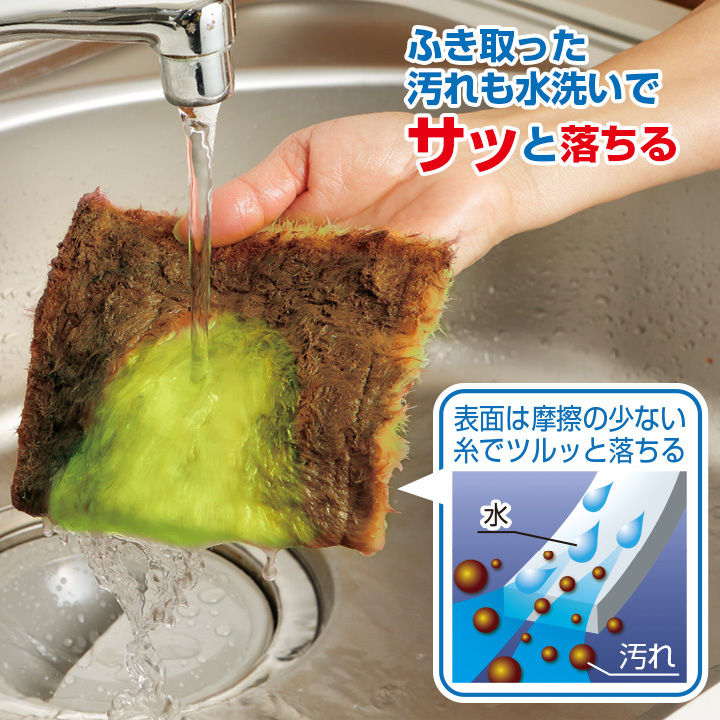 魔法のふきん 油よごれ 拭き取り 洗剤要らず 便利 エコ 丈夫で長持ち 繰り返し使える