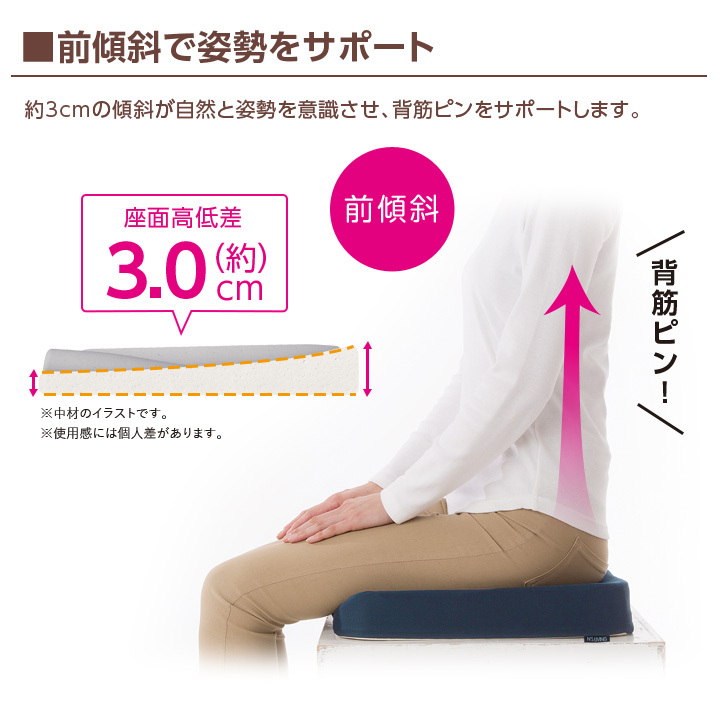 3D 座面高低差 背すじ 洗える 姿勢サポート 骨盤まわり ホールド 体重を受け止める