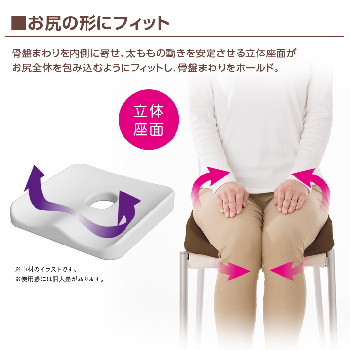 3D 座面高低差 背すじ 洗える 姿勢サポート 骨盤まわり ホールド 体重を受け止める