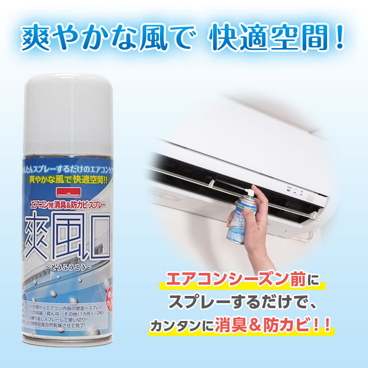 防臭、防カビ、クーラーの無い部屋に、熱中症対策に❤SHARP、冷風除湿機 エアコン用消臭＆防カビスプレー 爽風口 便利 カビ対策 臭い対策 悪臭