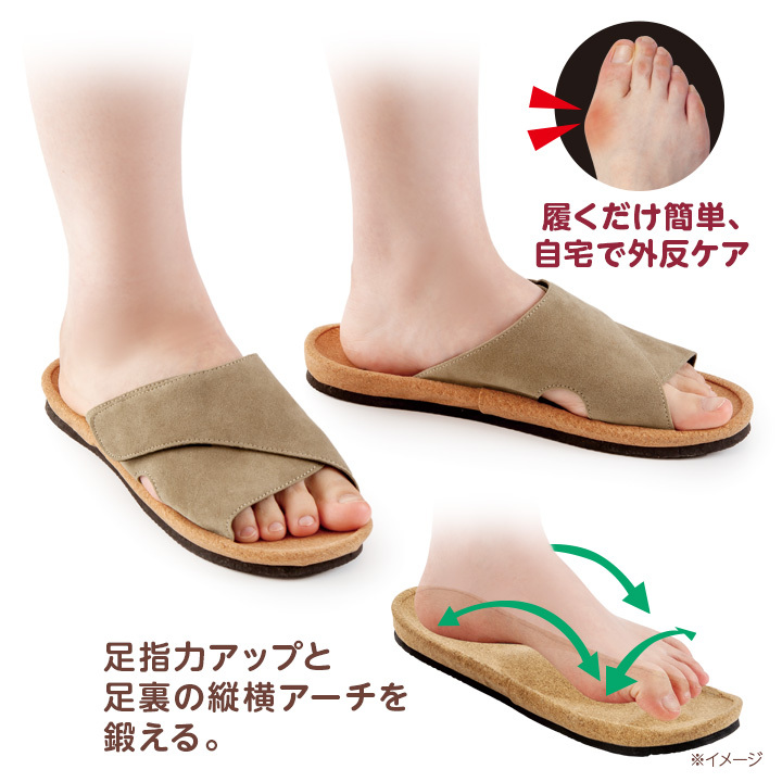 健康サンダル スリッパ 突起 土踏まず 飛び出た母趾 快適 サイズ調整 ふみっぱ