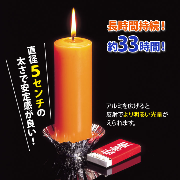 便利品 災害 避難 停電 安心 灯り 長時間使える 非常用ろうそく 防災グッズ
