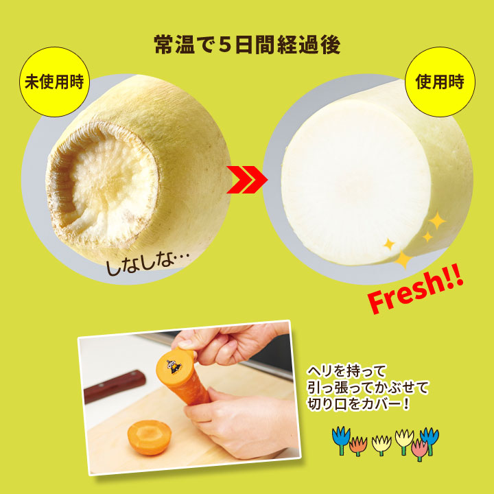 Vegista 鮮度保持 乾燥から守る 切り口カバー 野菜 2サイズセット ムーミン 可愛い