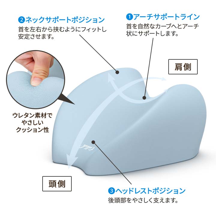頭の重さで伸ばす 安心感 無理のないストレッチ 気持ちいい 優しいクッション性