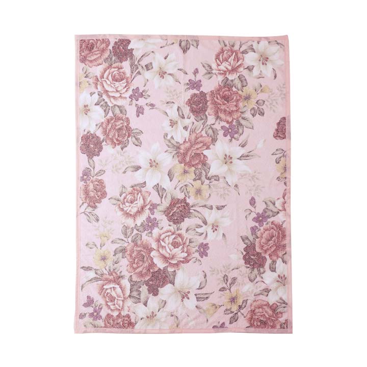 高品質 寝具 シングル タオルケット 肌掛け ケット ローズ 薔薇柄