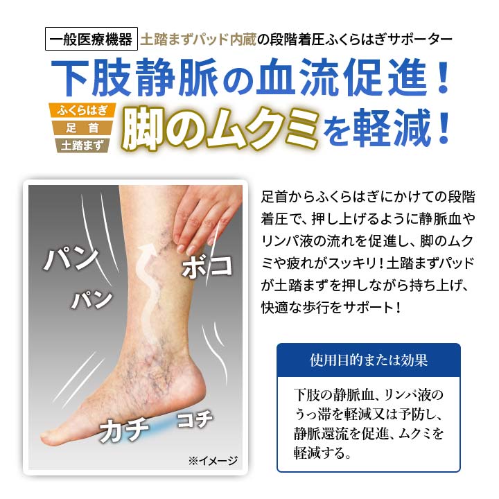 健康 ふくらはぎサポーター 着圧 むくみ 疲れ 軽減 予防 下肢静脈瘤