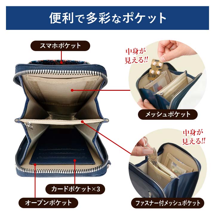 お財布ポシェット ショルダーバッグ いちご泥棒 ウィリアム・モリス