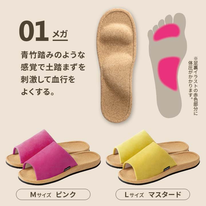 健康サンダル スリッパ 突起 ツボ押し ツボ刺激 むくみ だるい 疲れ 疲労 ふみっぱ