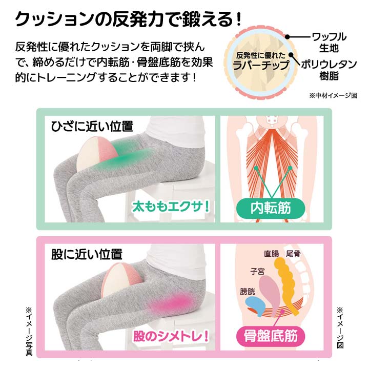 尿もれ予防 反発力 両脚で挟む 締める 笑う 咳 くしゃみ 走る 持ち上げる 漏れ モレ