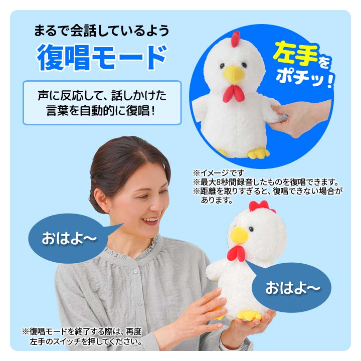 Tummy ぬいぐるみ 音声機能付き 約30cm 音声認識 人形 ぬいぐるみ おしゃべり 会話 復唱 健康 体操 ラジオ体操