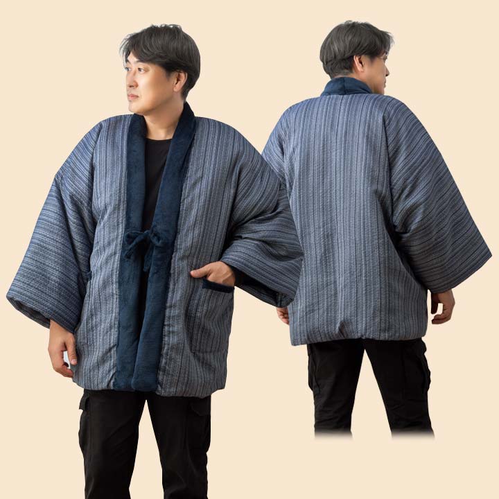 メンズ 綿入れ わた入り 半纏 袢纏 どてら 丹前 ルームウェア 防寒着