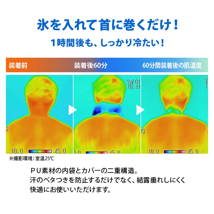 首 冷却グッズ 猛暑 酷暑 真夏 暑さ対策 屋外 屋内 家 外出 発熱 両手が使える 便利