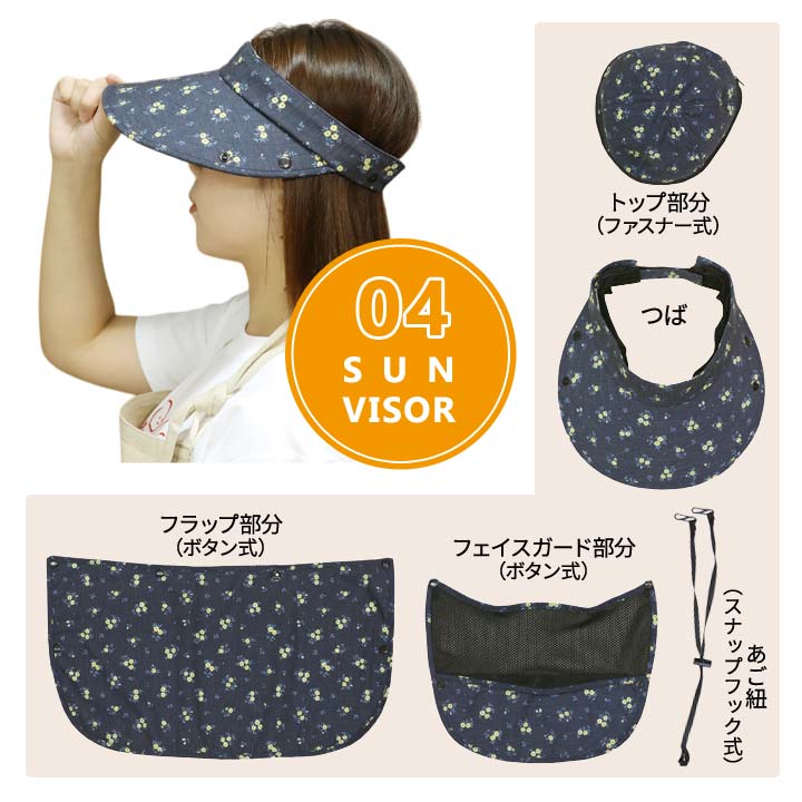 日差しブロック UVカット 日焼防止 紫外線ガード 4way 組み合わせ 取り外し