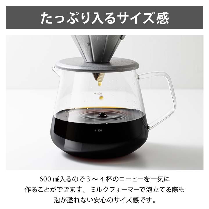 コーヒーサーバー 珈琲 ジャグ ピッチャー ポット ガラス製 透明 広口