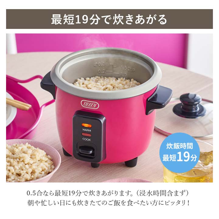 ミニ炊飯器 保温モード おしゃれ家電 Toffy 自動保温 レシピ付き 一人暮らし ギフト
