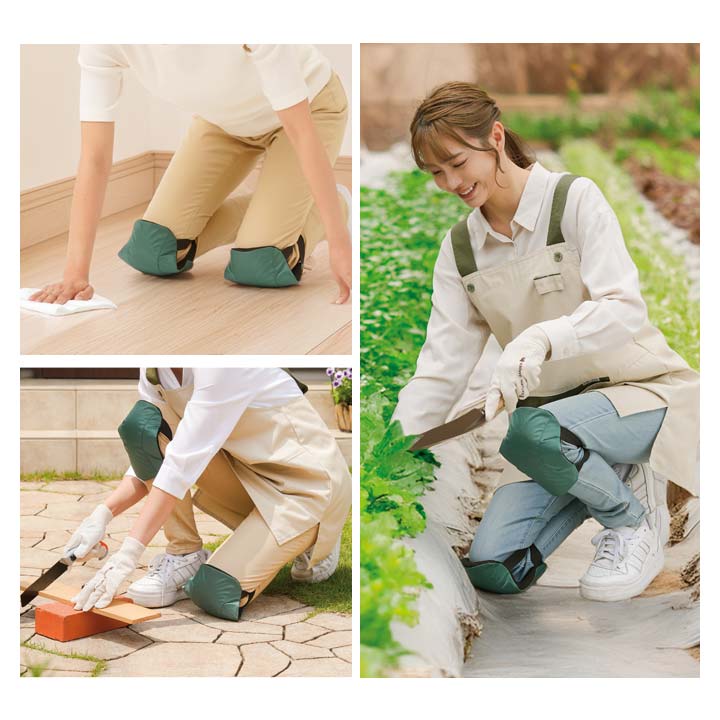 ひざをついた作業 両膝 両脚 安心 サイズ調節不要 サポートクッション