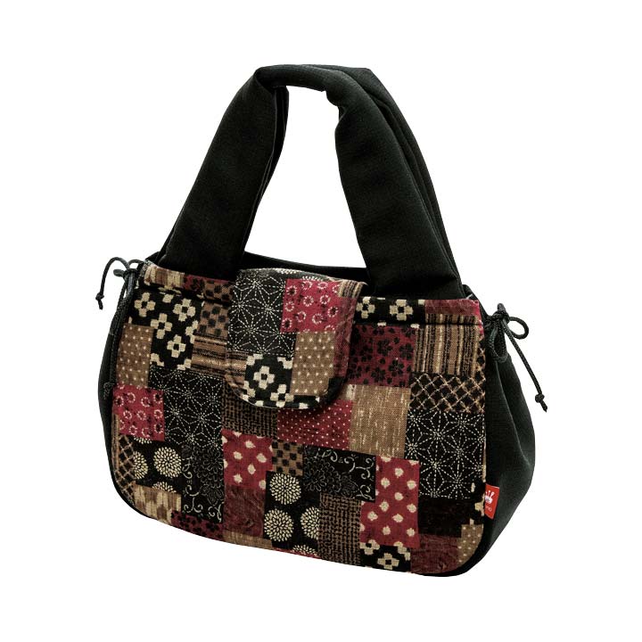 日本製 バッグ ハンドバッグ トートバッグ つむぎ 和柄 パッチワーク柄