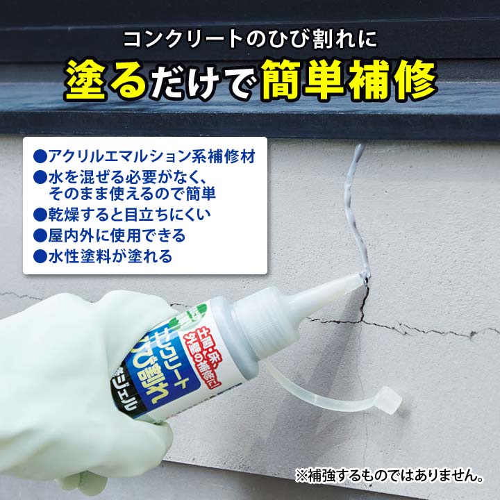 補修ジェル 硬化 埋める ヒビ割れ 補修材 このまま使える チューブ 水不要