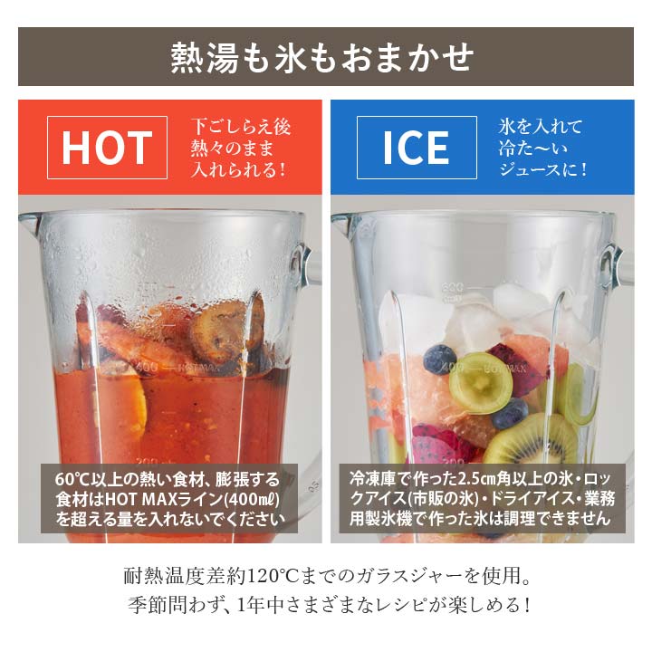 耐熱ブレンダー フードプロセッサー ジューサー 速度調節 耐熱ガラス 水洗い可 食洗機対応 
