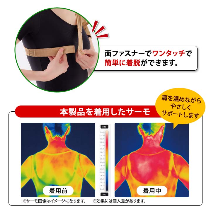 あったか 肩用サポーター ソフト おさえる 遠赤外線放射 冷え 守る 保護する 肩関節 簡単着脱
