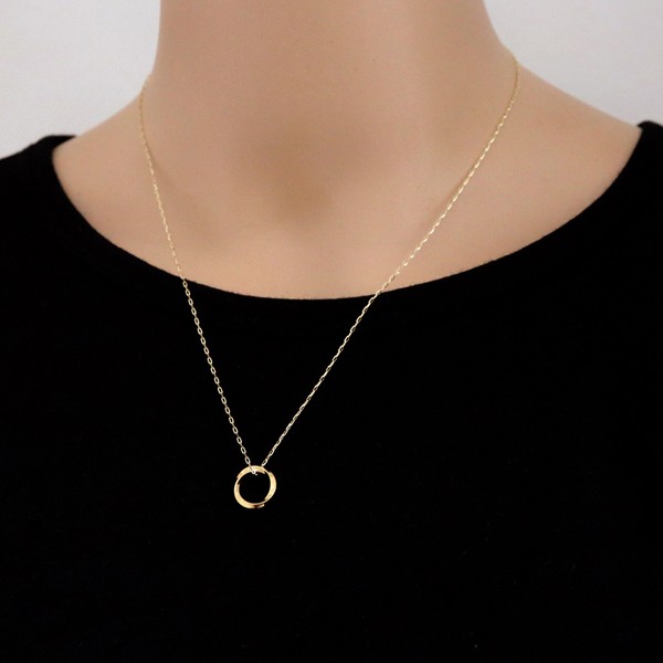 Jewelry i ペアネックレス 10金 サークル ひねり ツイスト K10