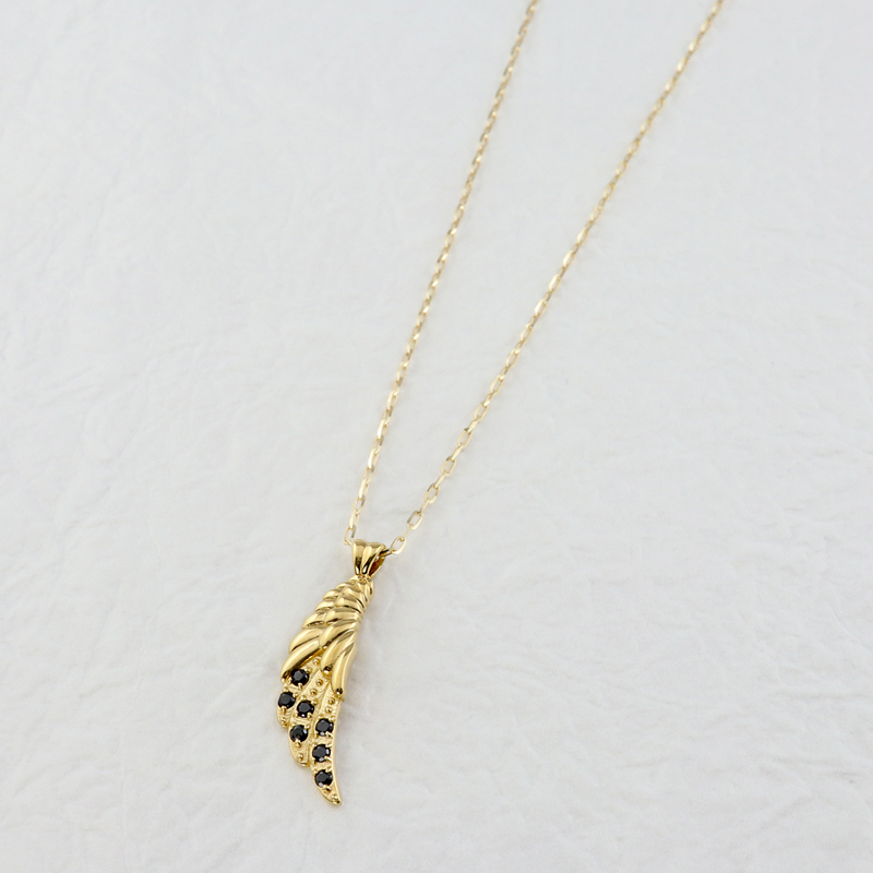 Jewelry i（ジュエリーアイ） フェザー ネックレス ブラック