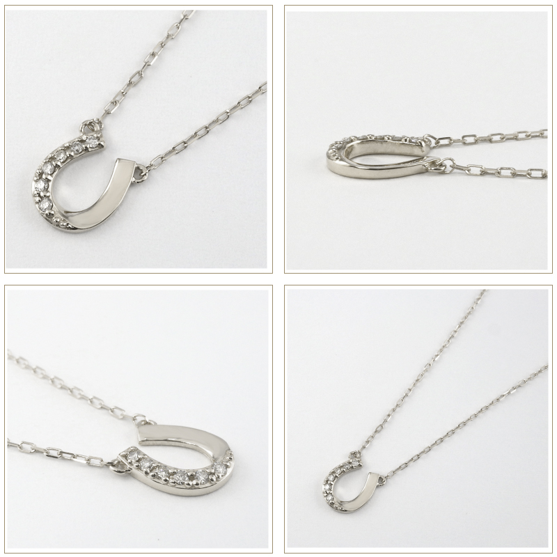 Jewelry i ペアネックレス プラチナ ダイヤモンド 馬蹄 Pt900