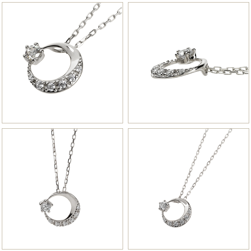 Jewelry i（ジュエリーアイ） ムーン ネックレス ダイヤモンド