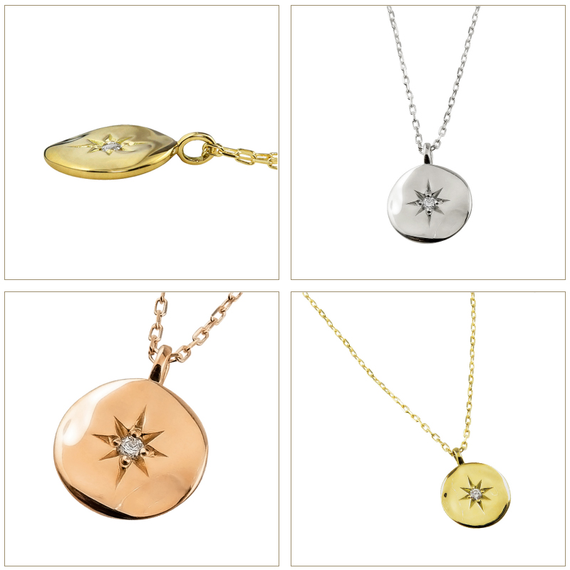Jewelry i ネックレス レディース 10金 太陽 モチーフ 一粒