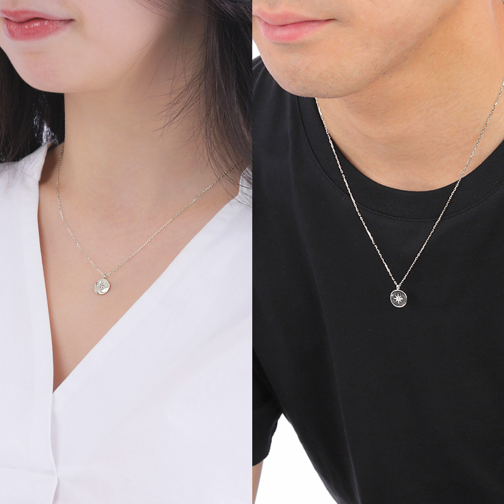 Jewelry i ペアネックレス プラチナ 太陽 モチーフ SUN 2個