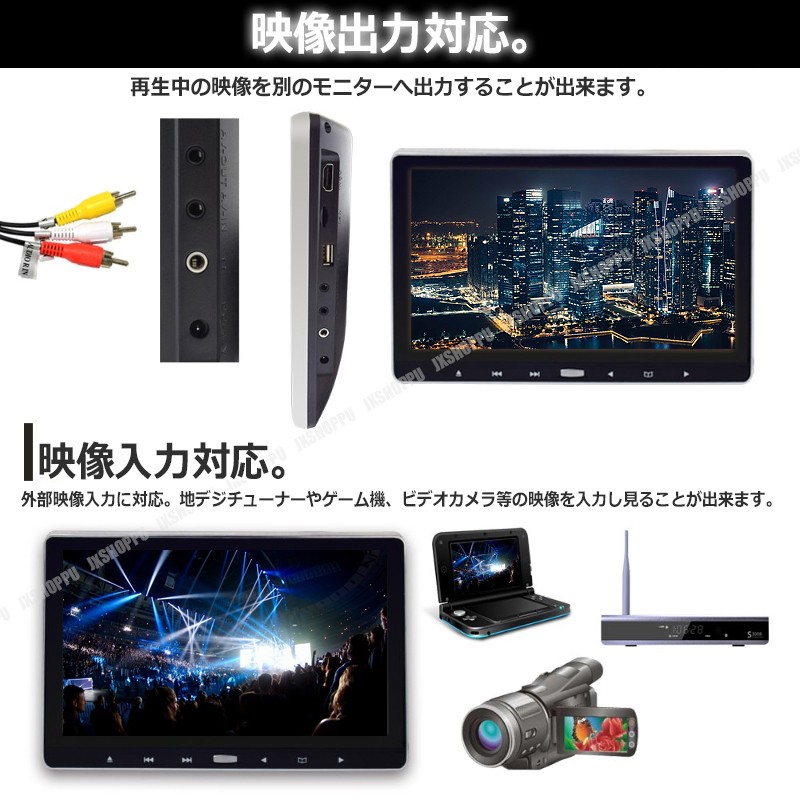 車載 11.6インチ ヘッドレストモニター スロットイン DVDプレーヤー