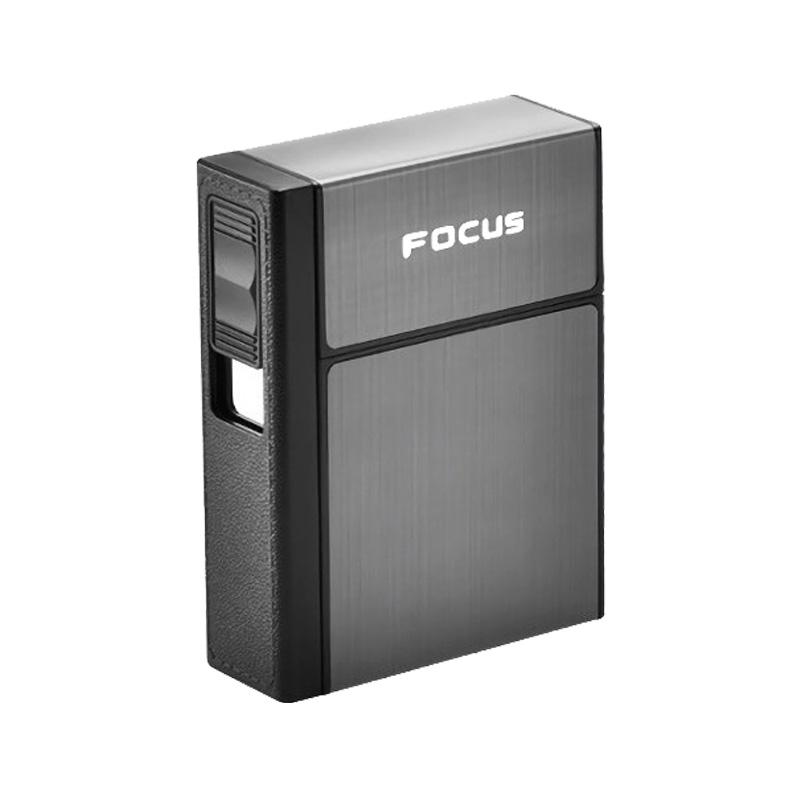 FOCUS アルミ タバコケース 電子ライター 2in1 防水 20本収納 タバコ一箱収納可 シガレットケース USB充電式 小型 携帯 プレゼント｜jxshoppu｜03