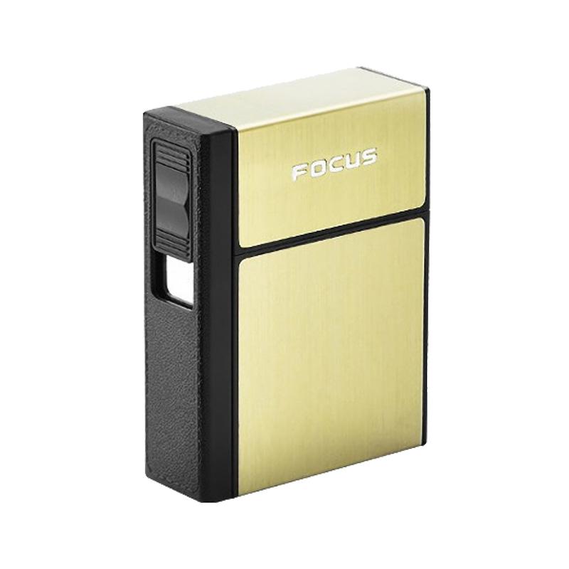 FOCUS アルミ タバコケース 電子ライター 2in1 防水 20本収納 タバコ一箱収納可 シガレットケース USB充電式 小型 携帯 プレゼント｜jxshoppu｜02
