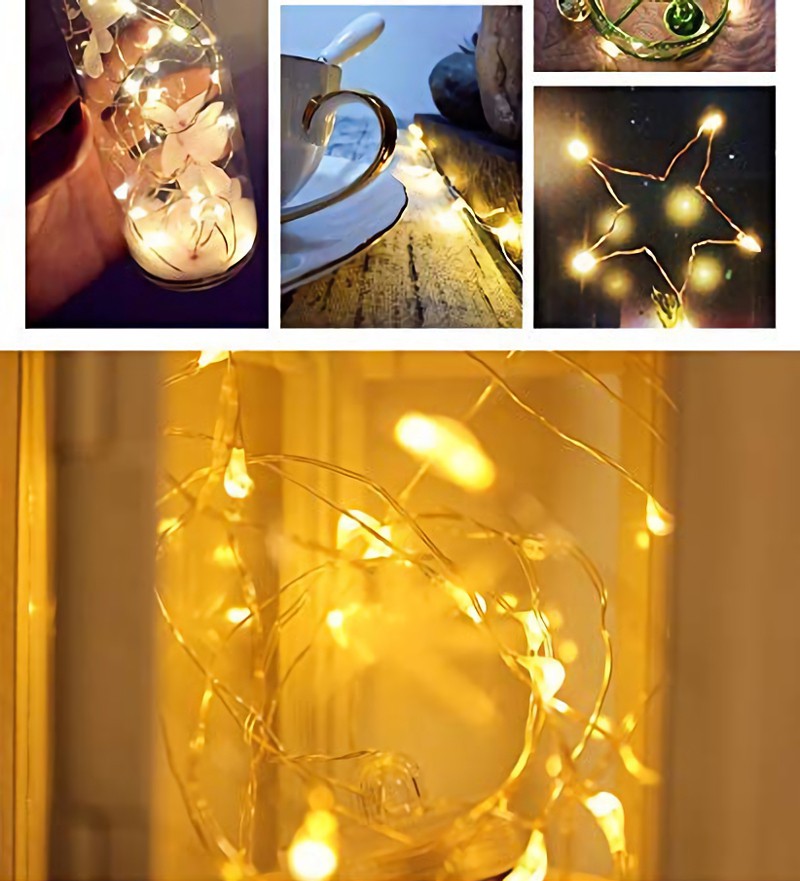 コメリ　イルミネーションライト　100球　イエロー イルミネーション LEDライト 100球 10m 電池式 リモコン 8パターン