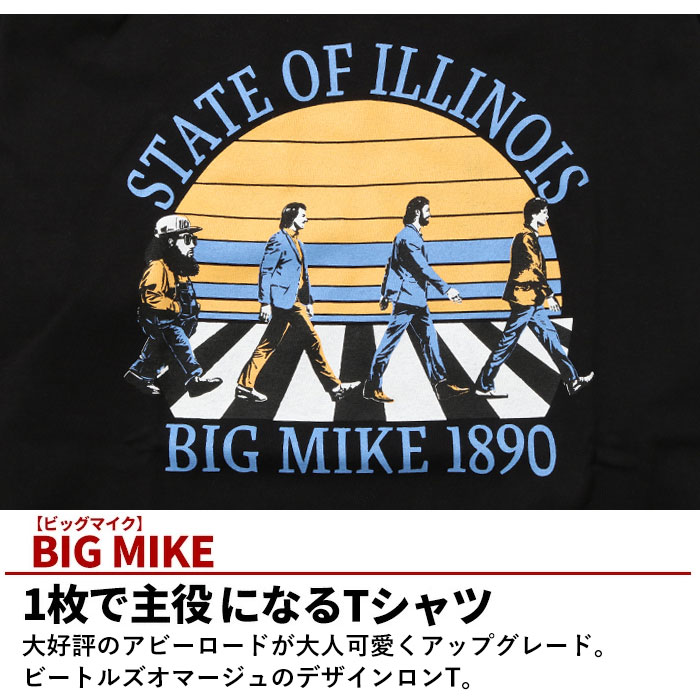 BIG MIKE ビックマイク ニュー アビーロード L/S Tシャツ 102338300 メンズ 長袖 ロンT 白 ブラック ビートルズオマージュ｜jxt-style｜04
