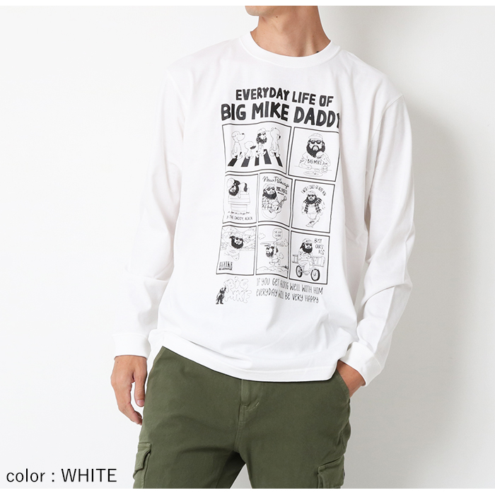 BIG MIKE ビックマイク ニュー オジサン コミック L/S Tシャツ