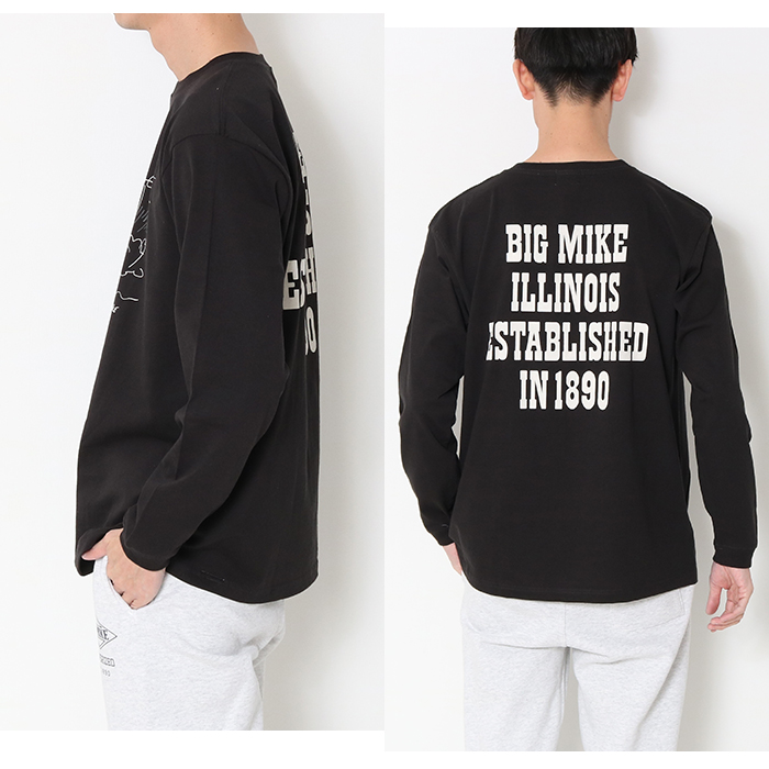 BIG MIKE（ビッグマイク） サーフィン オジサン 長袖 プリント Tシャツ