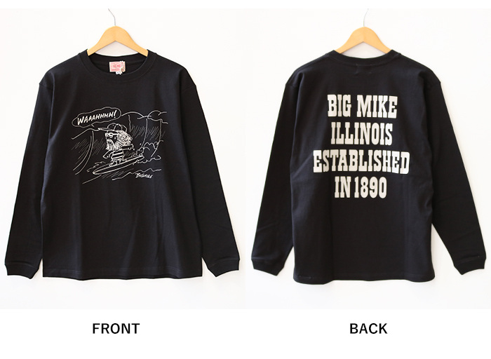 BIG MIKE（ビッグマイク） サーフィン オジサン 長袖 プリント Tシャツ