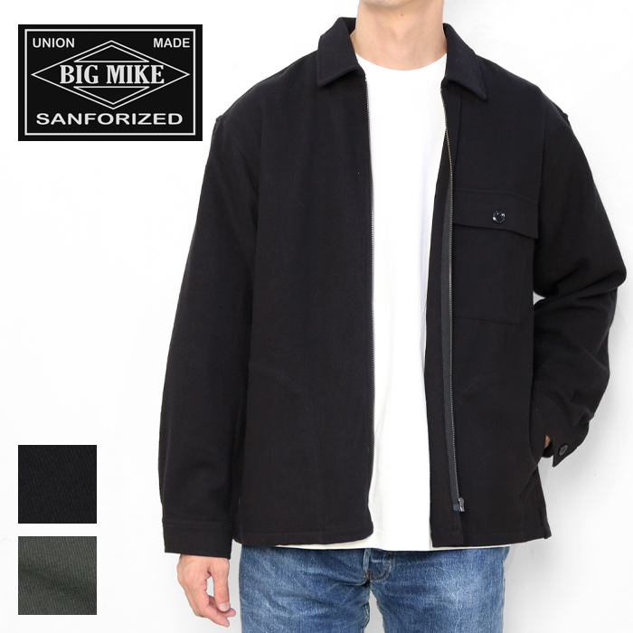BIG MIKE シャツジャケット メンズ ビッグマイク ヘビー フランネル ジップ 秋服 アウター ライトアウター 羽織り 襟 アメカジ カジュアル ブランド シンプル 102535800 BIG MIKE（ビッグマイク） ビックマイク ジップ シャツジャケット