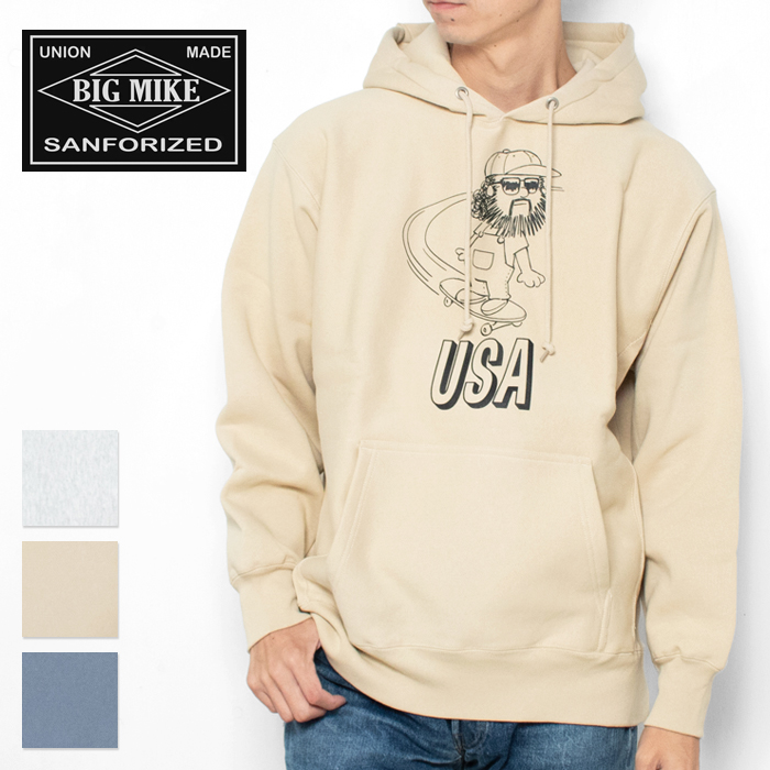 BIG MIKE（ビッグマイク） パーカー 裏起毛 プルオーバー メンズ