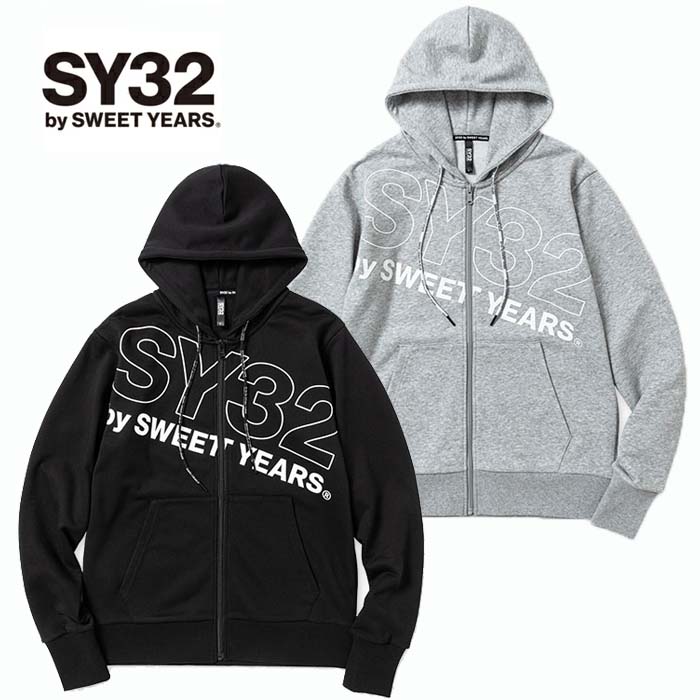 SY32 by SWEETYEARS エスワイサーティトゥ SLASH BIG LOGO ZIP HOODIE [Lot/13007] パーカー 長袖