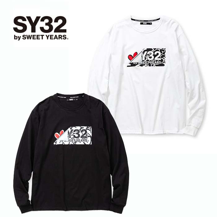 SY32 by SWEETYEARS HEART DRIP BOX LOGO L/S TEE 13535J Tシャツ tシャツ ロンt 長袖 メンズ｜jxt-style