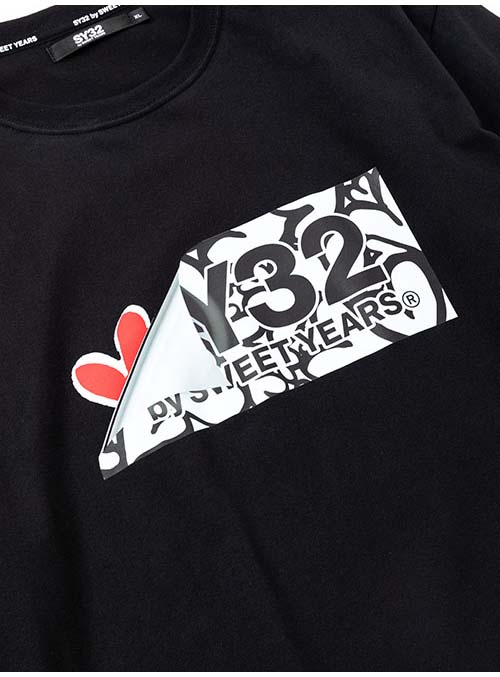 SY32 by SWEETYEARS HEART DRIP BOX LOGO L/S TEE 13535J Tシャツ t