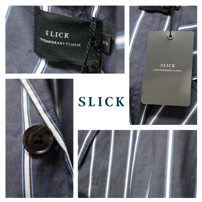 men's FUDGE掲載 SLICK スリック ストライプ テーラードジャケット 80