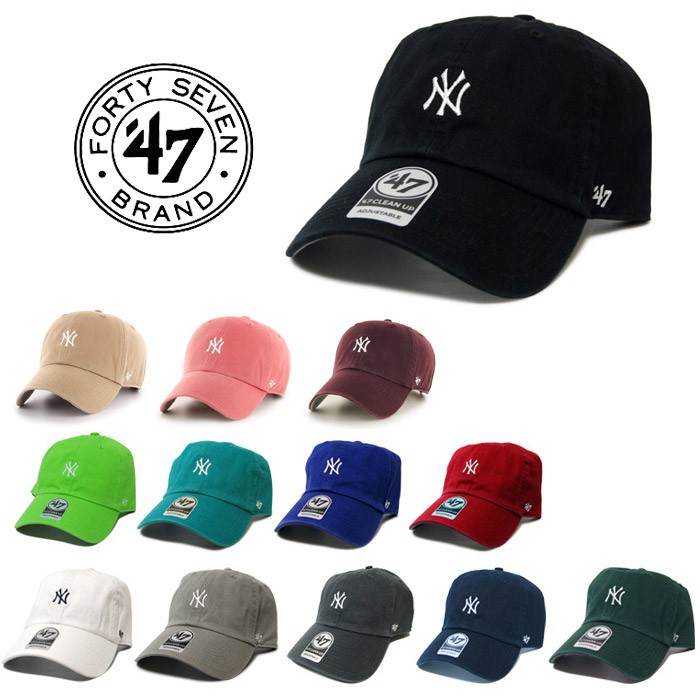 47brand フォーティーセブンブランド NY チビロゴ キャップ Yankees BaseRunner '47 CLEAN UP  フォーティーセブン 帽子 メンズ レディース B-BSRNR17GWS