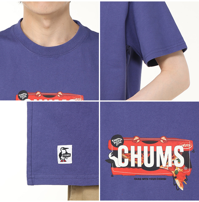 CHUMS チャムス Tシャツ メンズ 半袖 ピザ グラフィック CH01